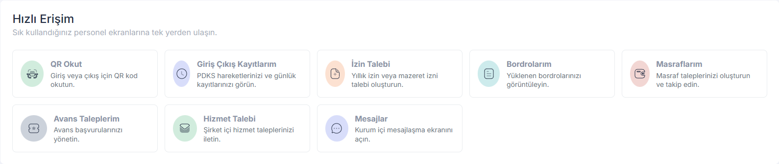 Hızlı erişim ekran görüntüsü